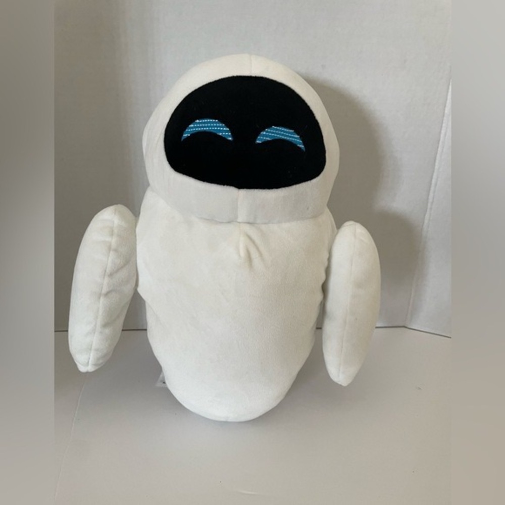 Disney Parks Wall-E Eve Eva Squinting Eyes Plush Robot White Stuffed Pixar 12